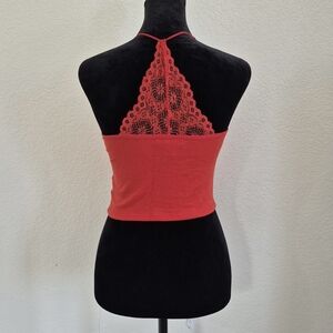 Primark Red Lace Back Halter Top